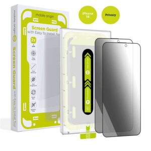Mobile Origin Screen Guard Privacy ekrano apsauga su privatumo filtru, su Easy Aplikatoriumi, 2 pack - Apple iPhone 16 - Image 16