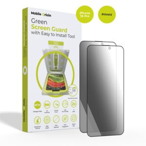 Mobile Origin Screen Guard Privacy ekrano apsauga su privatumo filtru, su Easy Aplikatoriumi, 2 pack - Apple iPhone 16 Pro
