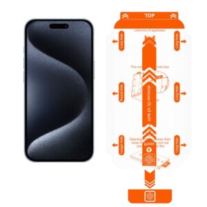 Mobile Origin Orange Screen Guard Apple iPhone 15 Pro/15 su Easy Aplikatoriumi, 2 pack - Image 5