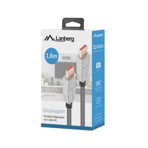 Lanberg CA-DPDP-20CU-0018-BK „DisplayPort“ kabelis 20 PIN V1.4 1.8m 8K - Image 3