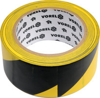 VOREL ĮSPĖJAMOJI JUOSTA (JUODA-GELTONA). 48mm x 33m KLIJUOJAMA