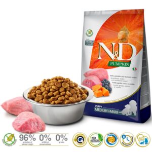 FARMINA N&D GF PUMPKIN DOG LAMB&BLUEBERRY PUPPY MEDIUM/MAXI 12kg - Image 2