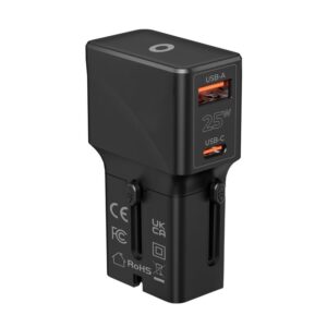 Mobile Origin Travel adapter 25W, EU/US/UK/AU, juodos spalvos - Image 13