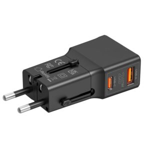 Mobile Origin Travel adapter 25W, EU/US/UK/AU, juodos spalvos - Image 7