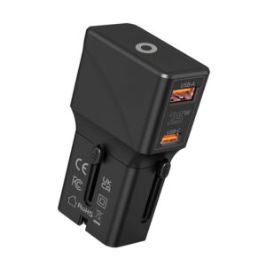 Mobile Origin Travel adapter 25W, EU/US/UK/AU, juodos spalvos - Image 19