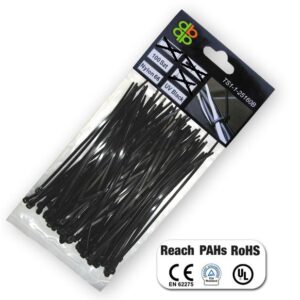 BRADAS PLASTIKINIS KABELIŲ SURIŠIKLIS JUODAS 2,5x100/100vnt