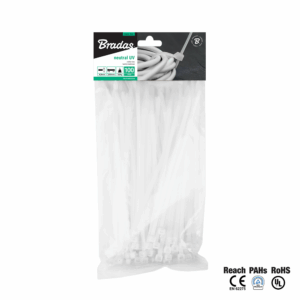 BRADAS PLASTIKINIS KABELIŲ SURIŠIKLIS BALTAS 2,5x160/100vnt