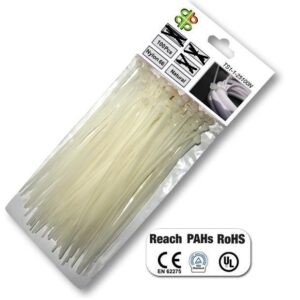 BRADAS PLASTIKINIS KABELIŲ SURIŠTUKAS BALTAS 4,8x450/100vnt
