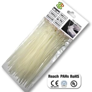 BRADAS PLASTIKINIS KABELIŲ SURIŠIKLIS BALTAS 7,6x450/100vnt