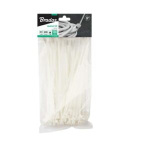 BRADAS PLASTIKINIS KABELIŲ SURIŠTUKAS BALTAS 8,8x550/100vnt