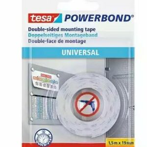 TESA DVIPUSĖ JUOSTA POWERBOND 1,5m x 19mm UNIVERSALI