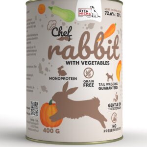 SYTA MICHA Chef Rabbit with vegetables - Šlapias maistas šunims - 400 g
