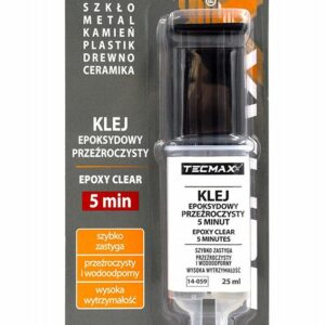 TECMAXX SKAIDRUS EPOKSIDINIS KLIJAS 5 MINUČIŲ – ŠVIRKŠTAS 25ml