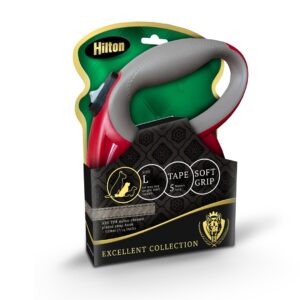 HILTON Smart dog L (30kg) - automatinis pavadėlis - bordo-pilka - 5 m