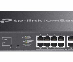 TP-Link Omada ES220GMP tinklo komutatorius Valdomas L2 Gigabit Ethernet (10/100/1000) Maitinimas per Eternetą (PoE) Juoda