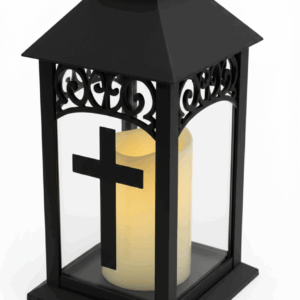 VOLTENO SAULĖS ENERGIJOS ŠVIESTUVAS KAPŲ ŽIBINTAS CHAPEL CROSS JUODAS