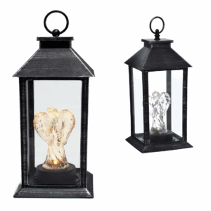 VOLTENO SAULĖS ENERGIJOS ŠVIESTUVAS KAPŲ ŽVAKĖ ANGELAS JUODAS