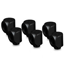 Thermal Grizzly DeltaMate Rotary Fitting - 90°, black, pack of 6