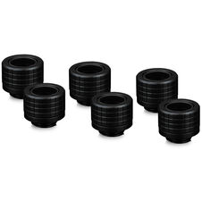 Thermal Grizzly DeltaMate Fitting, Brass, G1/4” Thread - Black, HT14, Pack of 6