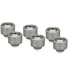 Thermal Grizzly DeltaMate Compression Fitting, Brass, G1/4" Thread - Nickel, ST16, Pack of 6