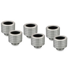 Thermal Grizzly DeltaMate Fitting, Brass, G1/4” Thread - Nickel, HT14, Pack of 6