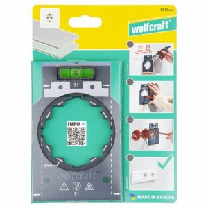 WOLFCRAFT ŠABLONAS ELEKTRINIŲ KIŠTUKINIŲ LIZDŲ IR JUNGIKLIŲ MONTAVIMUI