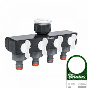 BRADAS 4-krypčių skirstytuvas 1"- 3/4" su vožtuvais /WHITE LINE