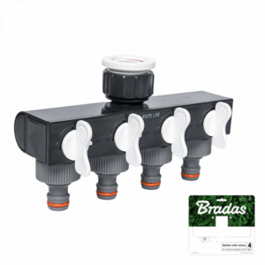 BRADAS 4-krypčių skirstytuvas 1"- 3/4" su vožtuvais /WHITE LINE