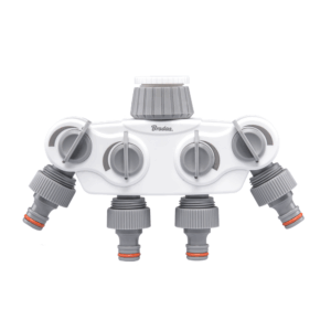 BRADAS 4-krypčių skirstytuvas su vidiniu sriegiu 1"- 3/4" SOLID SU VOŽTUVAIS /WHITE LINE