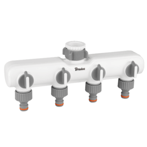 BRADAS 4-krypčių skirstytuvas su 1"-3/4" vidiniu sriegiu ir vožtuvais /WHITE LINE