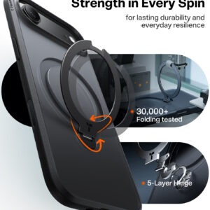 Torras Ostand Q3 Spin, juodos spalvos - Apple iPhone 17 Air - Image 3