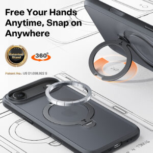 Torras Ostand Q3 Spin, juodos spalvos - Apple iPhone 17 Air - Image 6