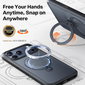 Torras Ostand Q3 Spin, juodos spalvos - Apple iPhone 17 Pro Max - Image 6