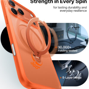 Torras Ostand Q3 Spin, energy oranžinės spalvos - Apple iPhone 17 Pro - Image 3