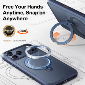 Torras Ostand Q3 Spin, midnight blue - Apple iPhone 17 Pro - Image 6