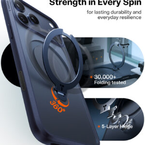 Torras Ostand Q3 Spin, midnight blue - Apple iPhone 17 Pro Max - Image 3