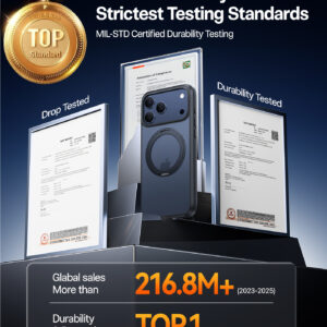 Torras Ostand Pro, juodos spalvos - Apple iPhone 17 Pro Max - Image 9