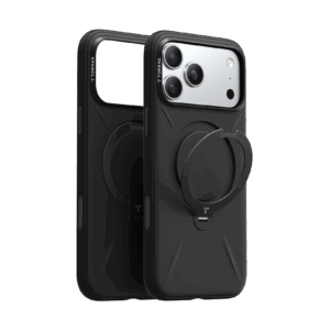 Torras Ostand Q3 Silicone, obsidian juodos spalvos - Apple iPhone 17 Pro