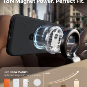 Torras Ostand Q3 Silicone, obsidian juodos spalvos - Apple iPhone 17 Pro Max - Image 2