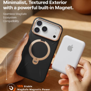 Torras Ostand Q3 Vegskin, obsidian juodos spalvos - Apple iPhone 17 Pro - Image 6