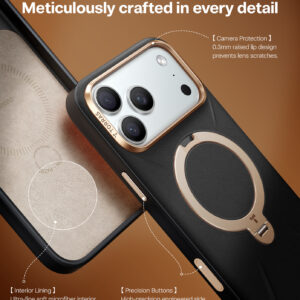 Torras Ostand Q3 Vegskin, obsidian juodos spalvos - Apple iPhone 17 Pro - Image 7