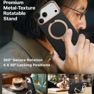 Torras Ostand Q3 Vegskin, obsidian juodos spalvos - Apple iPhone 17 Pro Max - Image 2