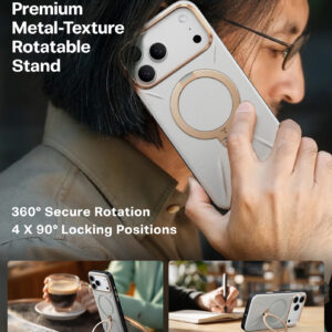 Torras Ostand Q3 Vegskin, pearl gray - Apple iPhone 17 Pro Max - Image 2