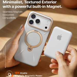 Torras Ostand Q3 Vegskin, pearl gray - Apple iPhone 17 Pro Max - Image 6