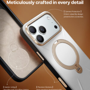 Torras Ostand Q3 Vegskin, pearl gray - Apple iPhone 17 Pro Max - Image 7