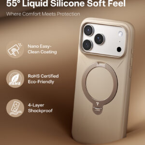 Torras Ostand Q3 Silicone, dessert gold - Apple iPhone 17 Pro - Image 3