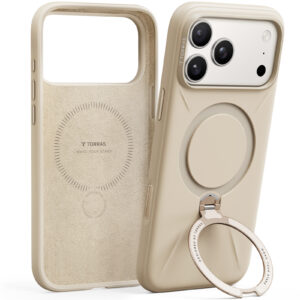 Torras Ostand Q3 Silicone, dessert gold - Apple iPhone 17 Pro - Image 4