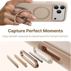 Torras Ostand Q3 Silicone, dessert gold - Apple iPhone 17 Pro - Image 6