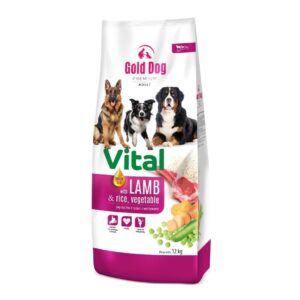 GOLD DOG Premium Vital ėriena ir ryžiai - sausas maistas šunims - 12kg