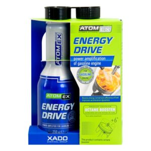 XADO Atomex  Energy Drive. Galios didintojas benzininiam varikliui,  250ml